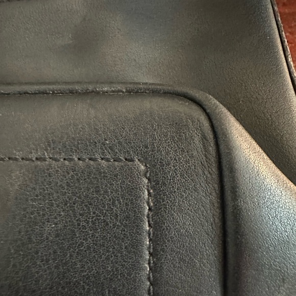 Authentic Coach Black Leather Handbag with Gold Accents - Picture 9 of 10